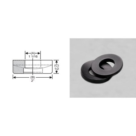 S & W MANUFACTURING Spherical Washer, Fits Bolt Size 1 in Steel, Black Oxide Finish TPW-8